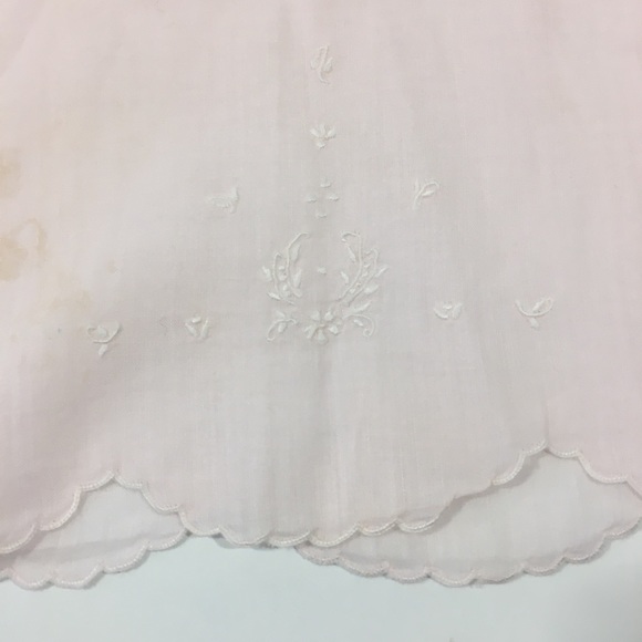 Antique Pink Baby Slip Embroidered 3 6 Months - Picture 2 of 6